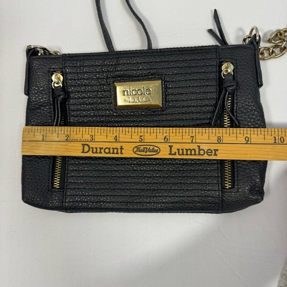 Nicole Miller Black Crossbody Bag with Gold Chain - Picture 5 of 7